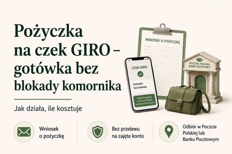 pożyczka czek giro - odbiór na poczcie